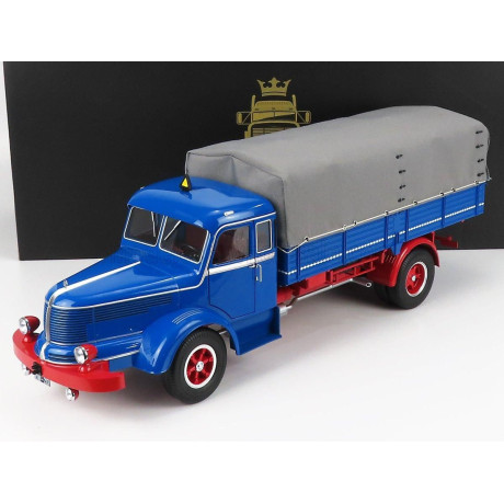ROAD KINGS KRUPP TITAN SWL80 TRUCK CANVAS TOP TELONATO 2-ASSI 1950 - BLUE RED 1/18