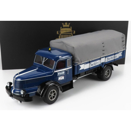 ROAD KINGS KRUPP TITAN SWL80 DACHSER TRUCK CANVAS TOP TELONATO 2-ASSI 1950 - DARK BLUE BLACK 1/18