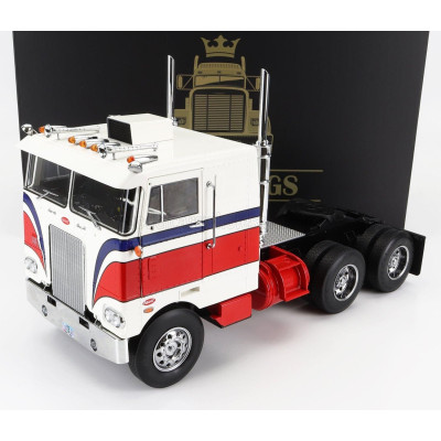 ROAD KINGS PETERBILT 352 PACEMAKER TRACTOR TRUCK 3-ASSI 1979 - WHITE RED BLUE 1/18