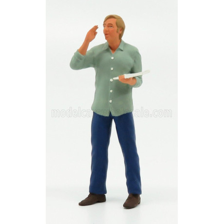 ROAD KINGS FIGURES MAN TRUCKER GUNTHER STANDING - BLUE GREY 1/18