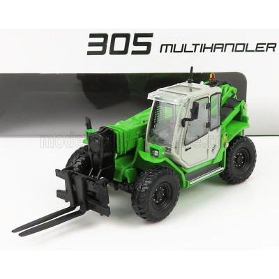ROS MODEL SENNEBOGEN 305 MULTIHANDLER TELESCOPIC TRACTOR - GREEN SILVER 1/50