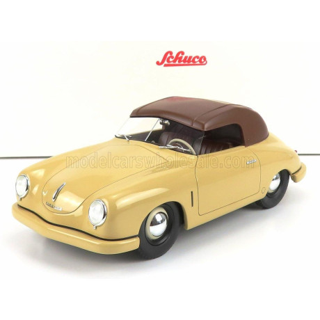 SCHUCO PORSCHE 356 SPIDER CLOSED 1948 - CREAM BLACK 1/18