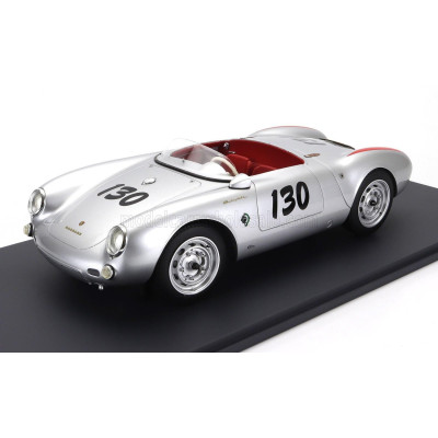 SCHUCO PORSCHE 550A SPIDER N 130 1954 JAMES DEAN - LITTLE BASTARD - CON VETRINA - WITH SHOWCASE - SILVER 1/12