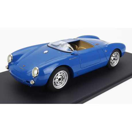 SCHUCO PORSCHE 550A SPIDER 1954 - CON VETRINA - WITH SHOWCASE - BLUE 1/12