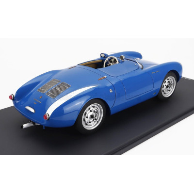 SCHUCO PORSCHE 550A SPIDER 1954 - CON VETRINA - WITH SHOWCASE - BLUE 1/12