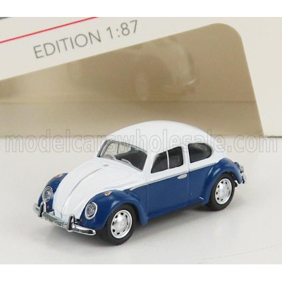 SCHUCO VOLKSWAGEN BEETLE KAFER MAGGIOLINO 1955 - WHITE BLUE 1/87