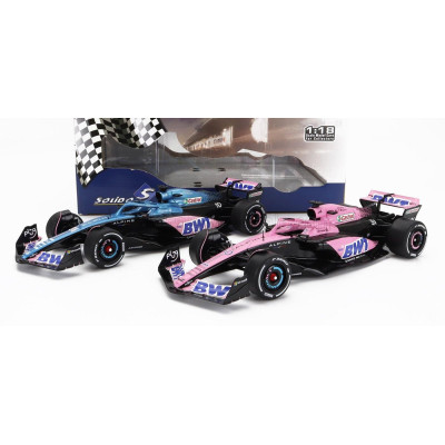 SOLIDO ALPINE SET 2X F1  A523 TEAM BWT ALPINE PRESS LAUNCH LIVERY N 10 PIERRE GASLY - N 31 ESTEBAN OCON 2023 - BLUE BLACK PINK 1