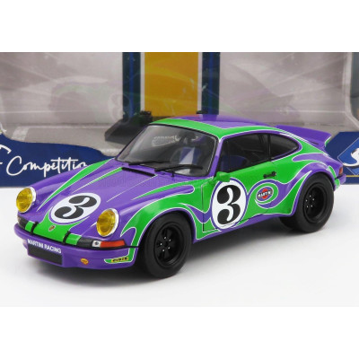 SOLIDO PORSCHE 911 RSR COUPE N 3 HAPPY TRIBUTE 1973 - PURPLE GREEN 1/18