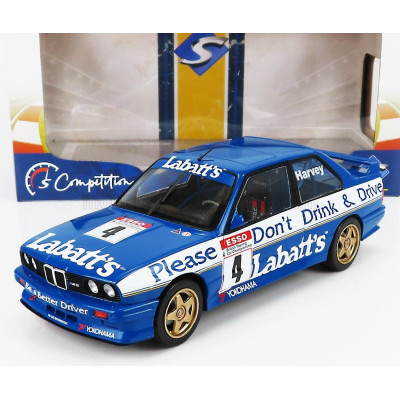 SOLIDO BMW 3-SERIES M3 E30 TEAM LABATT'S N 4 SEASON BTCC 1991 T.HARVEY - BLUE WHITE 1/18