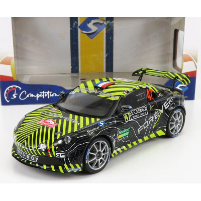 SOLIDO RENAULT ALPINE A110 RALLY N 47 RALLY MONTECARLO 2022 F.DELECOUR - J.R.GUIGONNET - BLACK GREEN 1/18