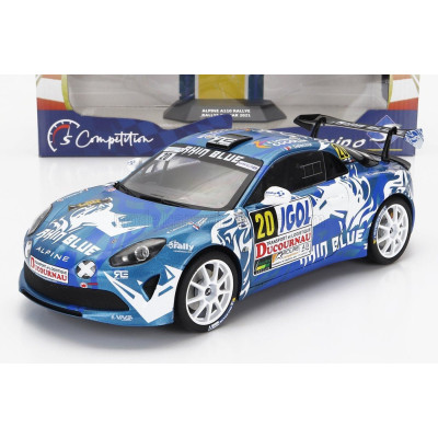 SOLIDO RENAULT A110 ALPINE (night version) N 20 RALLY DU VAR 2021 F.DELECOUR - J.R.GUIGONNET - WHITE BLUE 1/18