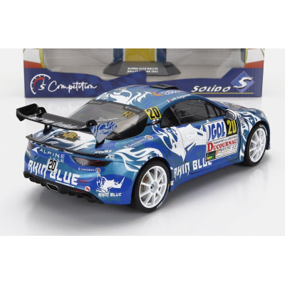 SOLIDO RENAULT A110 ALPINE (night version) N 20 RALLY DU VAR 2021 F.DELECOUR - J.R.GUIGONNET - WHITE BLUE 1/18