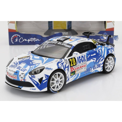SOLIDO RENAULT A110 ALPINE (night version) N 28 RALLY DU VAR 2021 P.DELECOUR - S.DE CASTELLI - WHITE BLUE 1/18