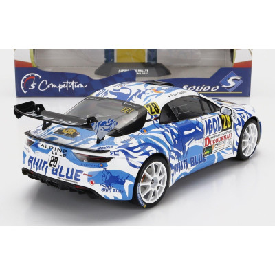 SOLIDO RENAULT A110 ALPINE (night version) N 28 RALLY DU VAR 2021 P.DELECOUR - S.DE CASTELLI - WHITE BLUE 1/18