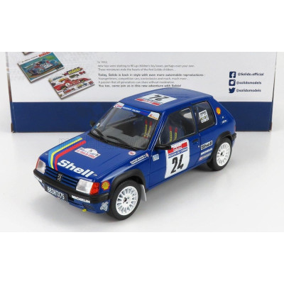 SOLIDO PEUGEOT 205 N 24 RALLY TOUR DE CORSE 1990 R.BOURCIER - B.FRANGIN - BLUE 1/18
