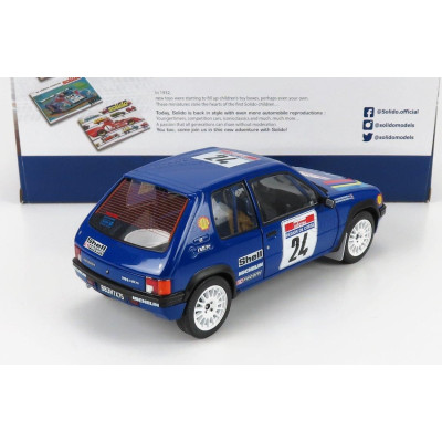 SOLIDO PEUGEOT 205 N 24 RALLY TOUR DE CORSE 1990 R.BOURCIER - B.FRANGIN - BLUE 1/18
