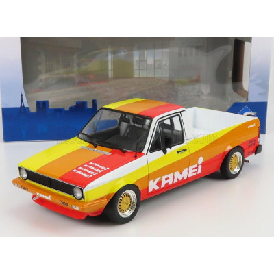 SOLIDO VOLKSWAGEN CADDY PICK-UP MKI  KAMEI TRIBUTE 1982 - ORANGE YELLOW RED 1/18