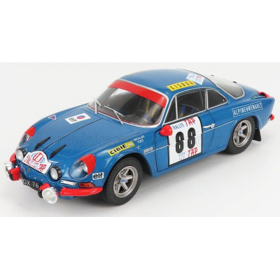 SOLIDO RENAULT ALPINE A110 1600S N 88 WINNER RALLY PORTUGAL 1971 JEAN P.NICOLAS - J.TODT - BLUE RED 1/18
