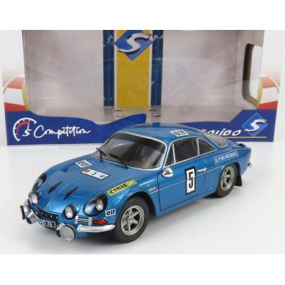 SOLIDO RENAULT ALPINE A110 1600S N 5 RALLY OLYMPIA 1972 J.P.NICOLAS - J.TODT - BLUE 1/18