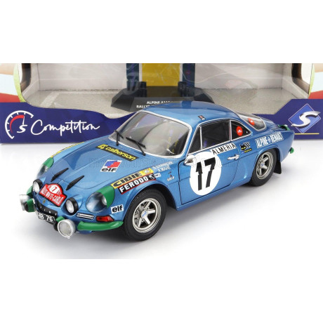 SOLIDO RENAULT ALPINE A110 1600S (night version) N 17 RALLY MONTECARLO 1972 B.DARNICHE - A.MAHE - BLUE MET 1/18
