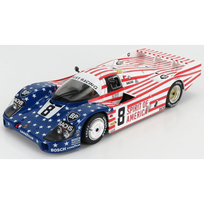 SOLIDO PORSCHE 956 2.6L TURBO TEAM JOEST RACING N 8 3rd 24h LE MANS 1986 G.FOLLMER - J.MORTON - K.MILLER - WHITE RED BLUE 1/18