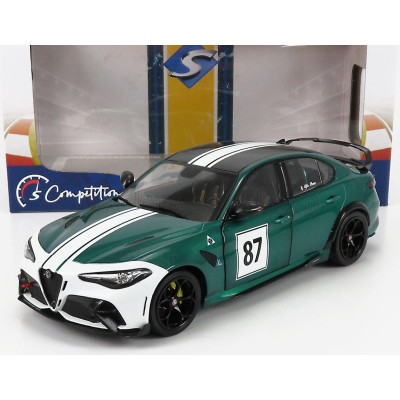 SOLIDO ALFA ROMEO GIULIA GTAm N 87 NURBURGRING 2021 - GREEN WHITE 1/18