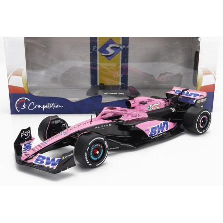 SOLIDO ALPINE F1  A523 TEAM BWT ALPINE PRESS LAUNCH LIVERY N 10 PIERRE GASLY - N 31 ESTEBAN OCON 2023 - PINK BLACK BLUE 1/18
