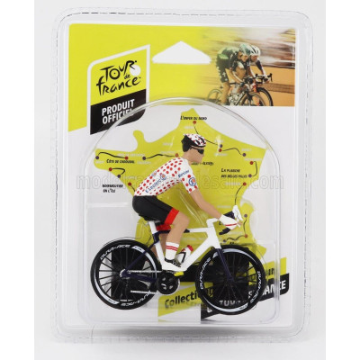 SOLIDO FIGURES CICLISTA - CYCLIST - MAGLIA A POIS - POIS JERSEY - TOUR DE FRANCE 2023 - WHITE RED 1/18