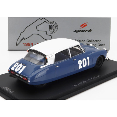 SPARK MODEL CITROEN DS19 N 201 24h SPA 1964 GUY VERRIER - ALAIN BERTAUT - BLUE WHITE 1/43