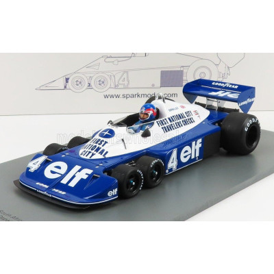 SPARK MODEL TYRRELL F1  P34 ELF N 4 3rd SOUTH AFRICAN GP 1977 P.DEPAILLER - BLUE WHITE 1/18