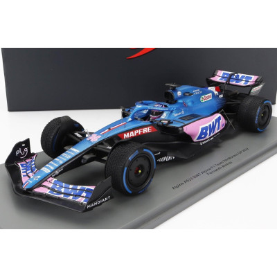 SPARK MODEL ALPINE F1 A522 TEAM ALPINE BWT N 14 MONACO GP 2022 FERNANDO ALONSO - CON VETRINA - WITH SHOWCASE - SPECIAL BOX - BLU