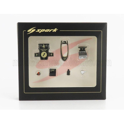 SPARK MODEL ACCESSORIES F1  SET LOTUS 72DJPS N 1 EMERSON FITTIPALDI SEASON 1972 WORLD CHAMPION - BLACK GOLD MET 1/43