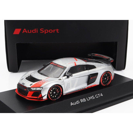 SPARK MODEL AUDI R8 LMS GT4 TEAM AUDI SPORT N 0 PRESENTATION 2023 - SILVER RED BLACK 1/43