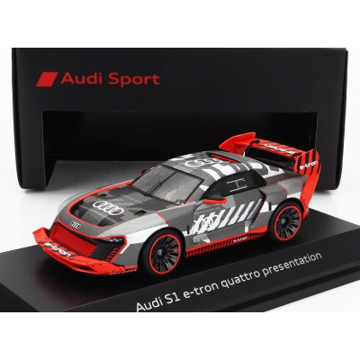 SPARK MODEL AUDI S1 E-TRON QUATTRO N 0 PRESENTATION 2023 - SILVER RED BLACK 1/43