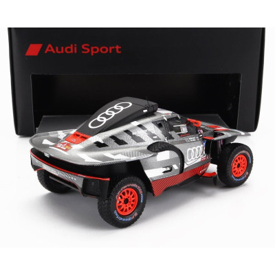 SPARK MODEL AUDI Q E-TRON RS TEAM AUDI SPORT N 211 RALLY DAKAR 2023 MATTIAS EKSTROM - EMIL BERGKVIST - GREY SILVER BLACK 1/43