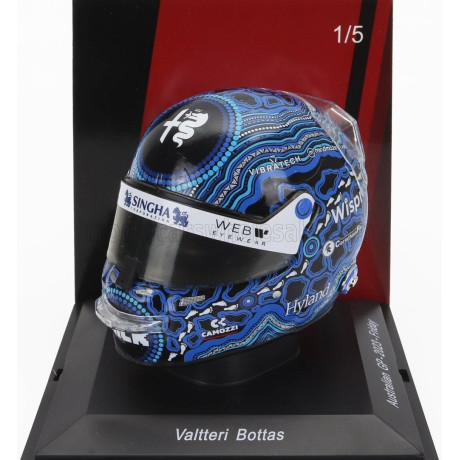 SPARK MODEL BELL HELMET F1  CASCO HELMET ALFA ROMEO C43 TEAM STAKE N 77 AUSTRALIAN GP 2023 VALTTERI BOTTAS - 2 TONE BLUE BLACK 1