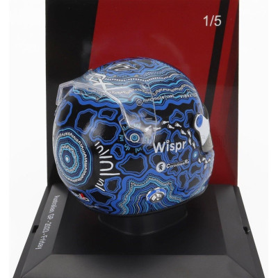 SPARK MODEL BELL HELMET F1  CASCO HELMET ALFA ROMEO C43 TEAM STAKE N 77 AUSTRALIAN GP 2023 VALTTERI BOTTAS - 2 TONE BLUE BLACK 1