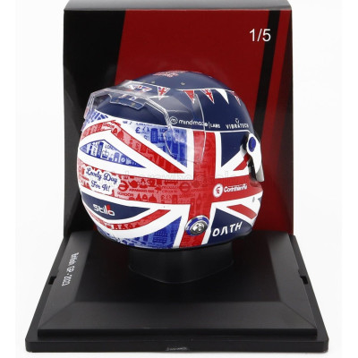 SPARK MODEL BELL HELMET F1  CASCO HELMET ALFA ROMEO C43 TEAM STAKE N 77 BRITISH GP 2023 VALTTERI BOTTAS - BLUE RED WHITE 1/5