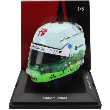 SPARK MODEL BELL HELMET F1  CASCO HELMET ALFA ROMEO C43 TEAM STAKE N 24 CANADA GP 2023 GUANYU ZHOU - WHITE GREEN 1/5
