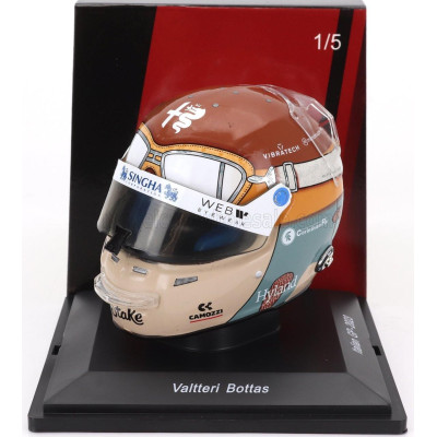 SPARK MODEL BELL HELMET F1  CASCO HELMET ALFA ROMEO C43 TEAM STAKE N 77 MONZA ITALY GP 2023 VALTTERI BOTTAS - RED BLACK GOLD 1/5