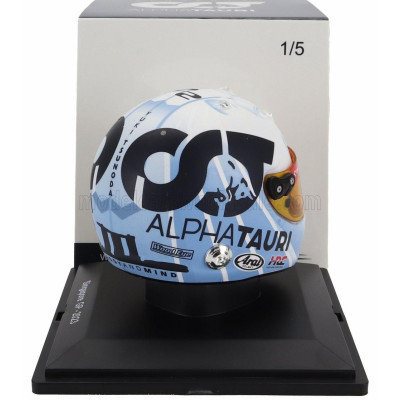 SPARK MODEL ARAI HELMET F1  CASCO HELMET AT04 TEAM ALPHA TAURI N 22 SINGAPORE GP 2023 YUKI TSUNODA - WHITE LIGHT BLUE 1/5