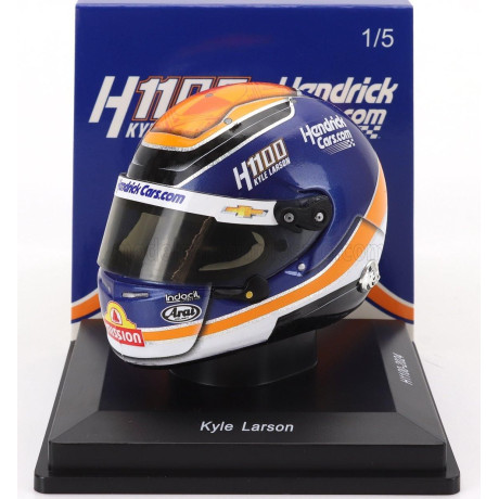 SPARK MODEL ARAI HELMET CASCO HELMET KYLE LARSON TEAM ARROWS McLAREN H1100 NASCAR CUP SERIES SEASON 2024 - BLUE ORANGE WHITE 1/5