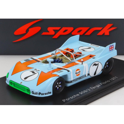 SPARK MODEL PORSCHE 908/3 SPIDER N 7 TARGA FLORIO 1971 J.SIFFERT - B.REDMAN - LIGHT BLUE 1/43
