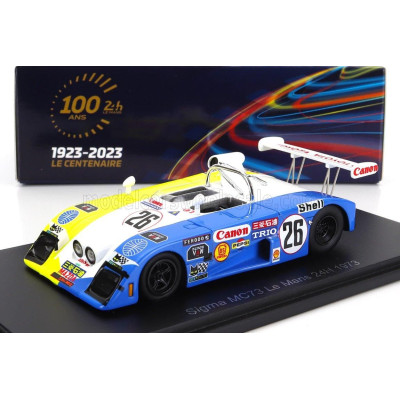 SPARK MODEL SIGMA MC73 TEAM SIGMA AUTOMOTIVE N 26 24h LE MANS 1973 T.IKUZAWA - H.FUSHIDA - P.DAL BO - BLUE WHITE YELLOW 1/43