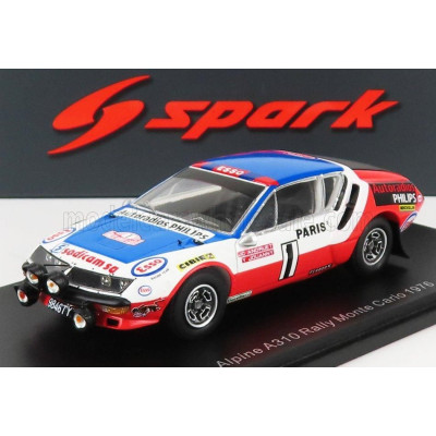 SPARK MODEL RENAULT ALPINE A310 N 1 RALLY MONTECARLO 1976 J.C.ANDRUET - Y.JOUANNY - WHITE RED BLUE 1/43