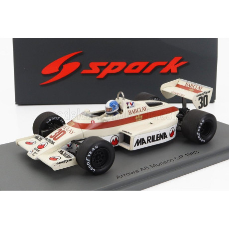 SPARK MODEL ARROWS F1  A6 N 30 MONACO GP 1983 CHICO SERRA - WHITE RED 1/43