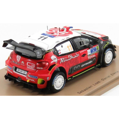 SPARK MODEL CITROEN C3 WRC TEAM CITROEN TOTAL ABU DHABI WRT N 11 RALLY MEXICO 2018 S.LOEB - D.ELENA - RED BLACK WHITE 1/43