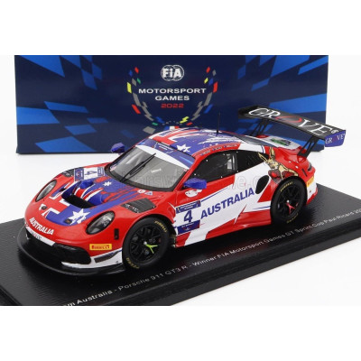 SPARK MODEL PORSCHE 991 911 GT3 R TEAM AUSTRALIA N 4 WINNER FIA MOTORSPORT GAMES GT SPRINT CUP PAUL RICHARD 2022 M.CAMPBELL - RE