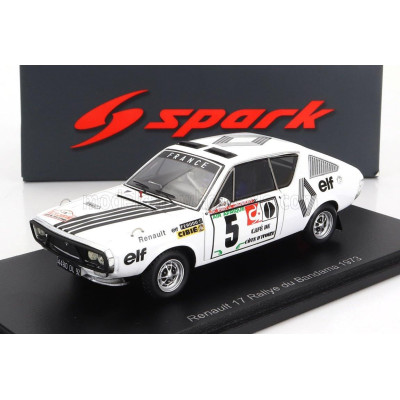 SPARK MODEL RENAULT R17 N 5 RALLY BANDAMA 1973 J.F.PIOT - F.JAUBER - WHITE BLACK 1/43