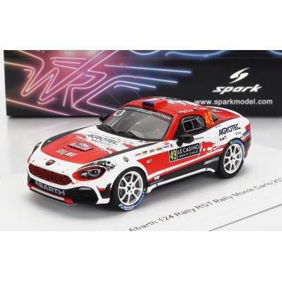 SPARK MODEL FIAT 124 RALLY RGT N 49 RALLY MONTECARLO 2022 M.RADA - J.JUGAS - RED WHITE BLACK 1/43
